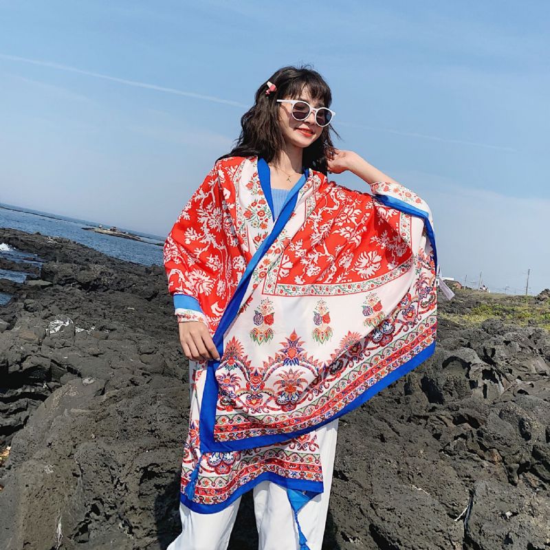 2023 Great Northwest Travel Shawl Kvinde Sommer Anti-ultraviolet Bomuld Linned Ørken Tørklæde Silketørklæde