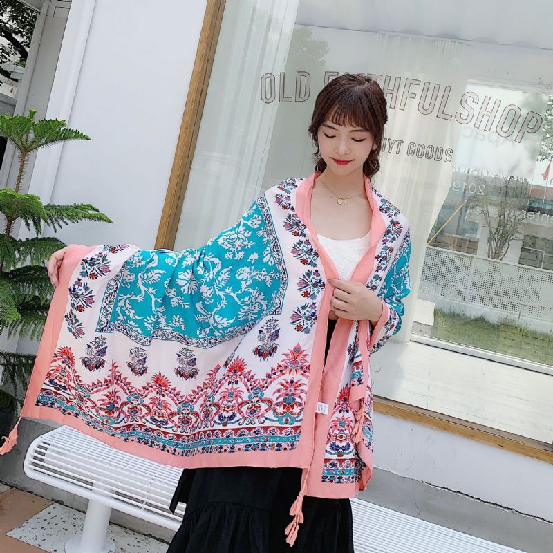 2023 Great Northwest Travel Shawl Kvinde Sommer Anti-ultraviolet Bomuld Linned Ørken Tørklæde Silketørklæde