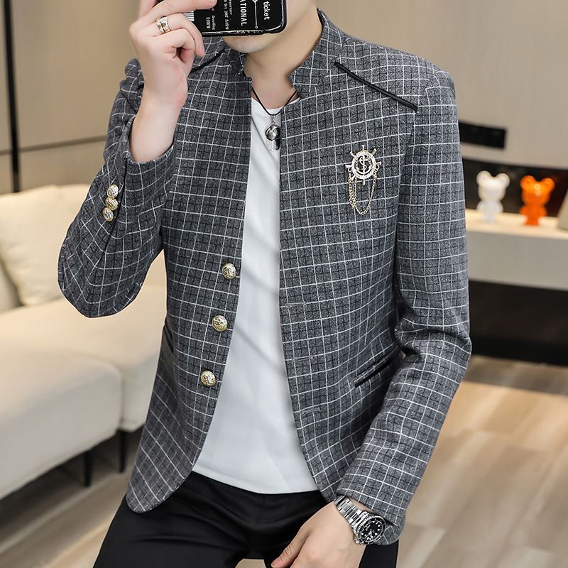 2023 Herreblazere Casual Trendy Plaid