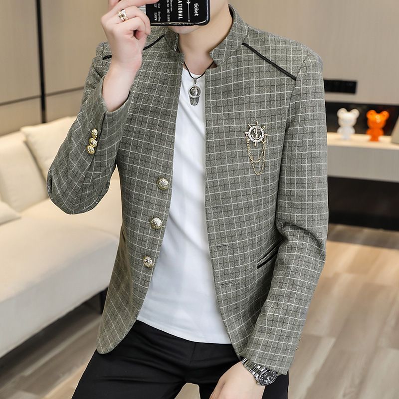 2023 Herreblazere Casual Trendy Plaid