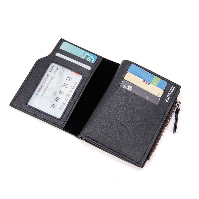 2023 Mænds Nye Lynlås Kort Tegnebog Multi-card Slot Mode Lodret Mini Snap Møntpung