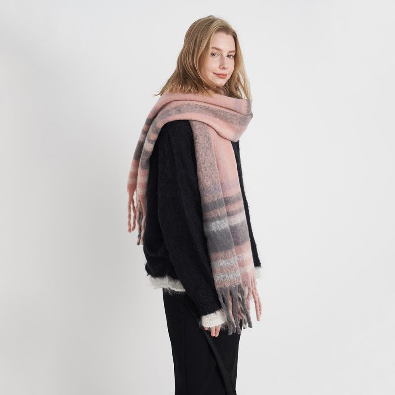2023 Ny Klassisk Retro Kashmir Plaid Tørklæde Dame Vinter Varm Hals