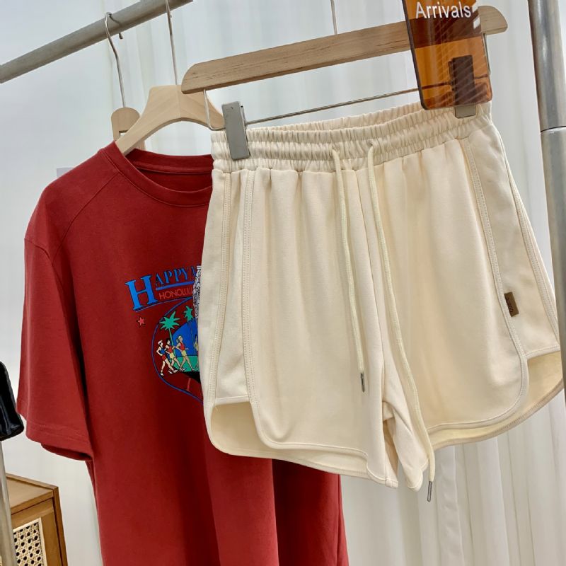 2023 Nye Afslappede Sportsshorts Til Damer Løs Høj Talje Splejsning