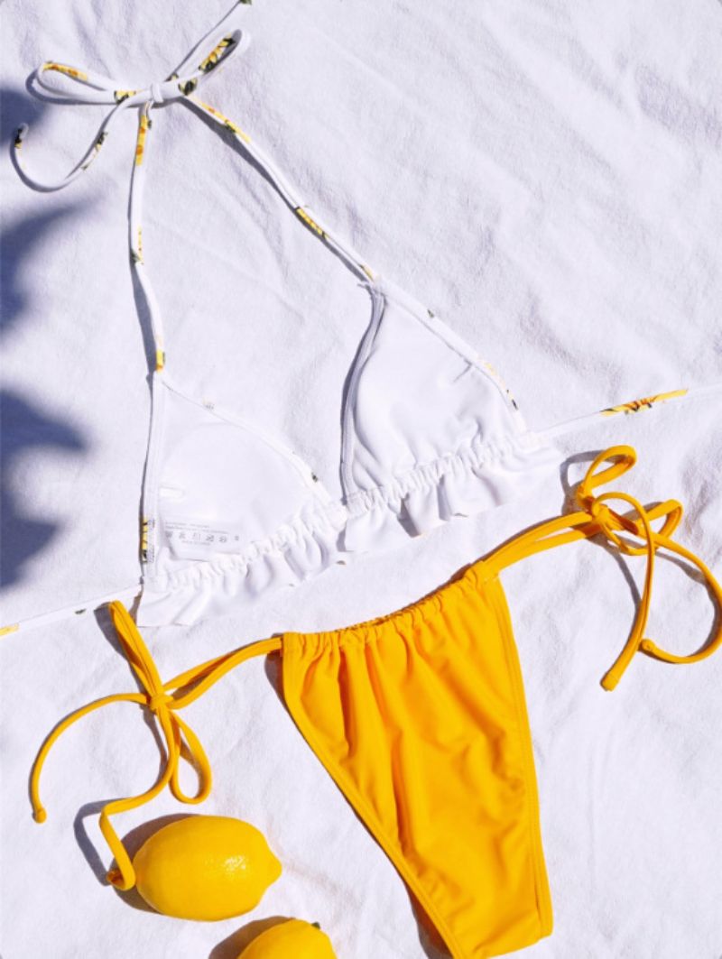 2023 Sexet Todelt Badedragt Til Damer Med Snøretryk Strandbikini