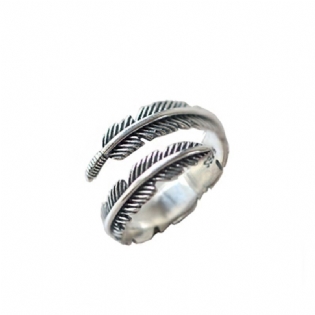 925 Sterling Sølv Fjer Thai Ring Vintage