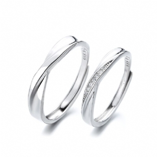 999 Sterling Sølv Mobius Par Ring Åbning Personlighed Cirkel Justering Smykker Studerende Feriegave