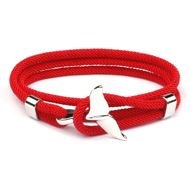 Anchor Style Armbånd Whale Tail Par Rød