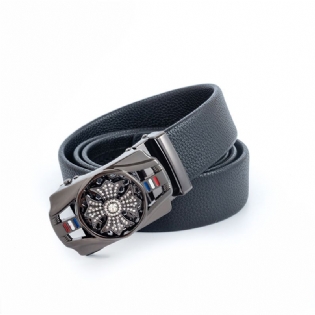 Automatisk Spændebælte Til Mænd. Trendy Rhinestone-bukserbælte