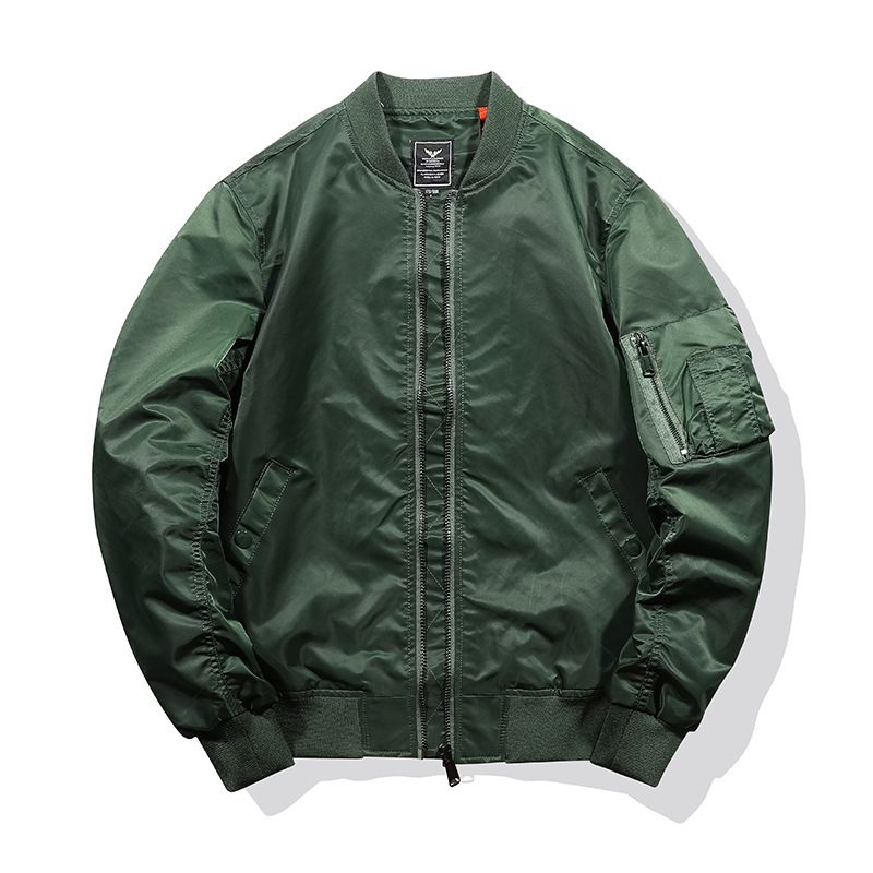 Aviator Jakke Baseball Uniform Cargo Mænd Ensfarvet