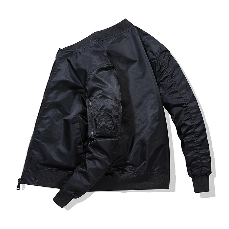 Aviator Jakke Baseball Uniform Cargo Mænd Ensfarvet