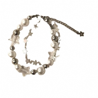 Beaded Pearl Star Armbånd Design High-grade Zircon Indlagt Håndsmykker Tilbehør