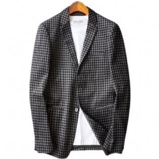 Blazere Til Mænd Casual Business Guld Velvet Check Sort