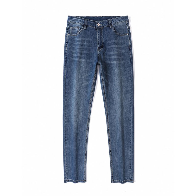 Bomuld Jeans Straight Stretch Bukser Casual Slim Fit