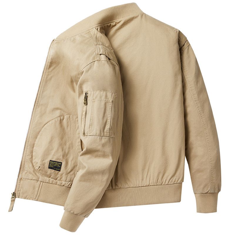 Bomuldsjakke Mænd Løs Casual Workwear Jakke