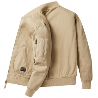 Bomuldsjakke Mænd Løs Casual Workwear Jakke