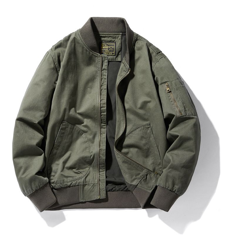 Bomuldsjakke Mænd Løs Casual Workwear Jakke