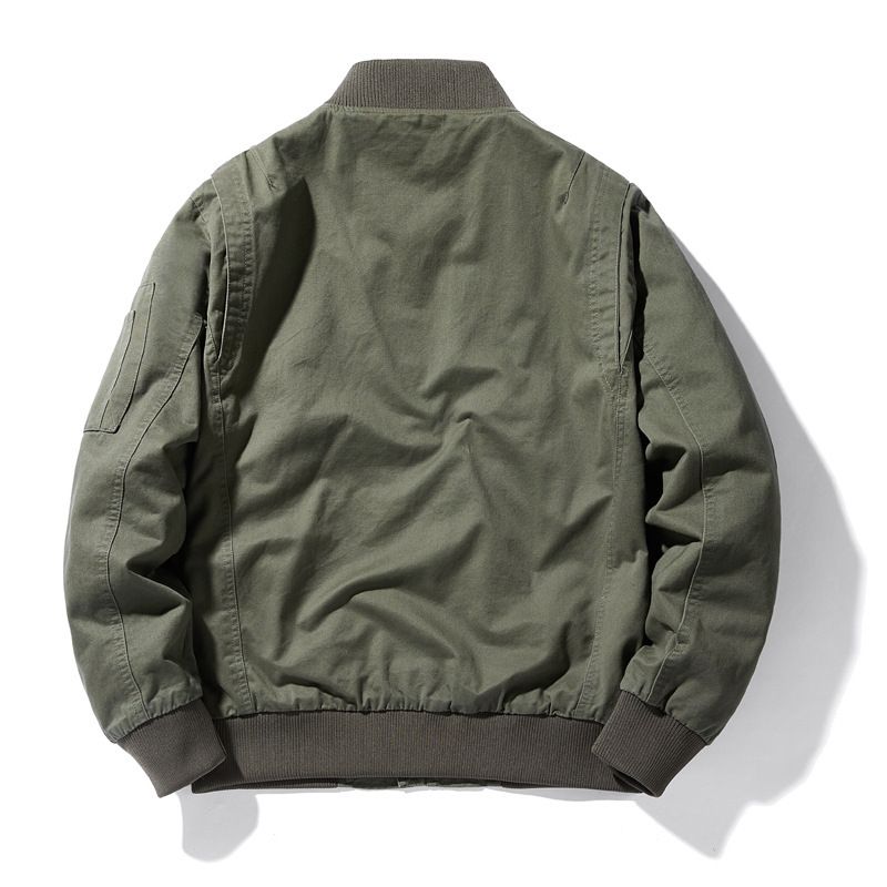 Bomuldsjakke Mænd Løs Casual Workwear Jakke