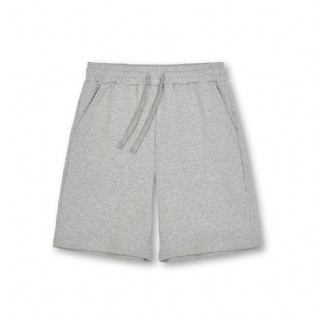 Bomuldsshorts Casual Løs Solid Farve Mænd Snøre Sport