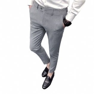 Broderi Casual Bukser Slim Fit Små Fødder Mænd