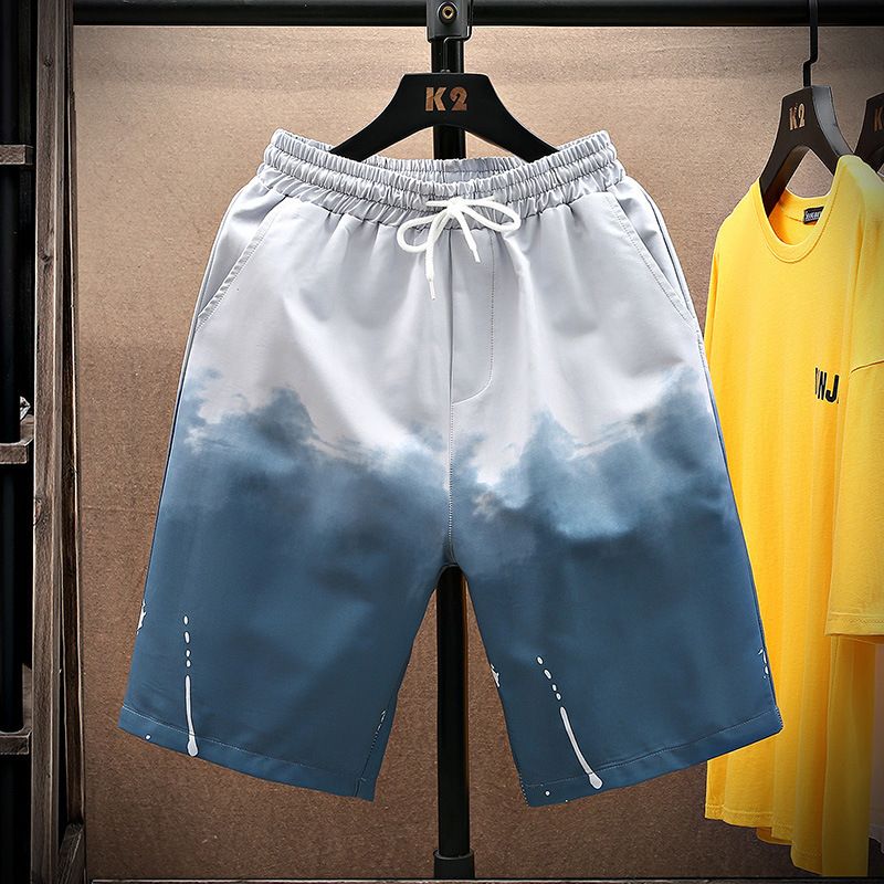 Bukser Sommer Sports Shorts Mænd Gradient Farve Casual Fem Points Løs Lige