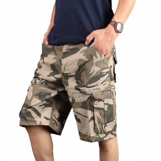 Camouflage Shorts Mænd Multi-pocket Tooling Fem Point