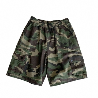 Camouflageshorts Casual Mænd Sommer Tynde Lige Løse Værktøj Fem Punkter
