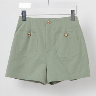 Casual Bukser Med Brede Ben Og Høj Talje Shorts Løse