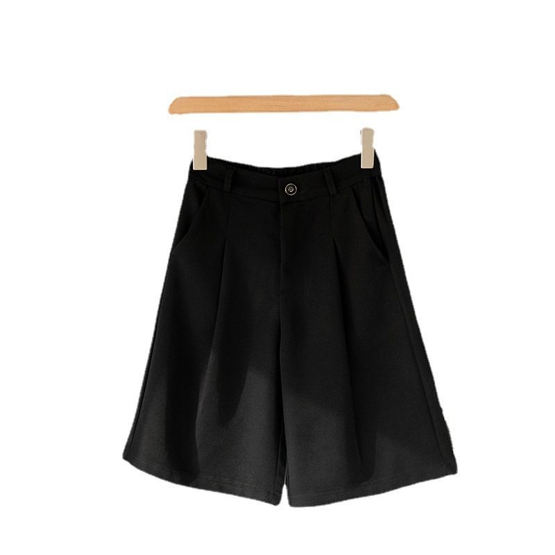 Casual Dameshorts Lige Løs Højtalje Bred Ben Hvid