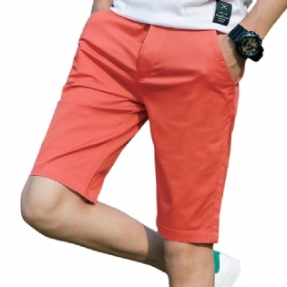 Casual Shorts Til Mænd Fem Punkts Slim Fit Hvid