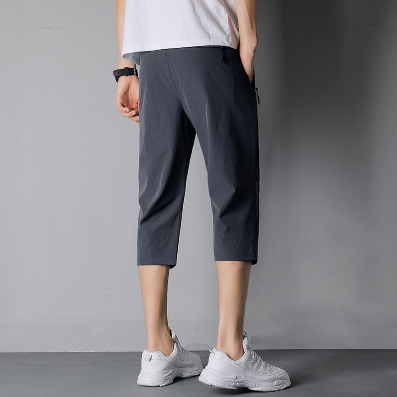 Cool Cropped Pants Mænd Sommer Løs Lige Sports Casual Bukser