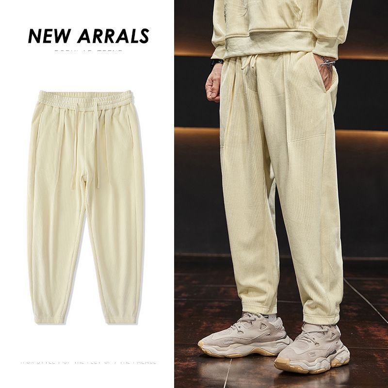 Corduroy Casual Bukser Mænds Løse Leggings Sweatpants Harem
