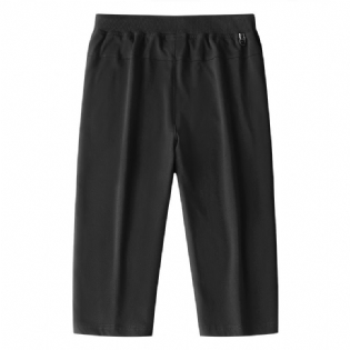 Cropped Bukser Herre Løse Sports Strikkede Lige Tynde Shorts