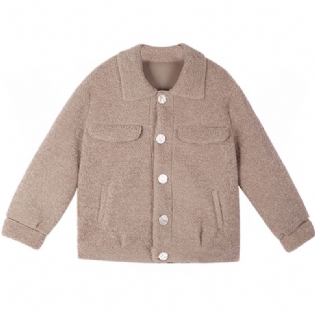 Dame Cropped Jakke Løs Polstret Top