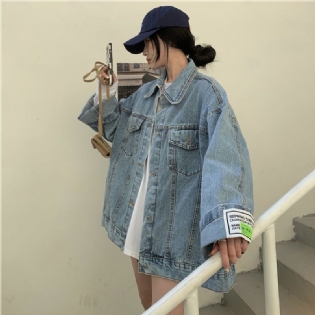 Dame Denimjakke Ny Loose Chic Jacket Top