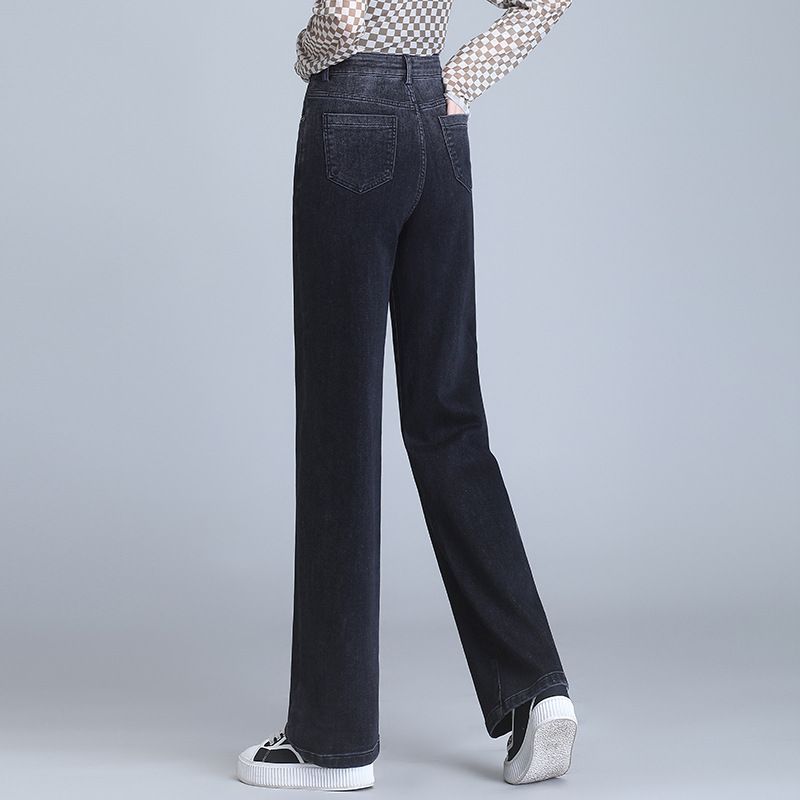 Damejeans Løse High End Bukser Højtalje Lige Bred Falmet