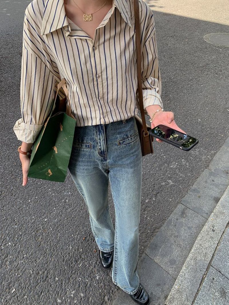 Damejeans Vintage Bootcut Løs Høj Talje