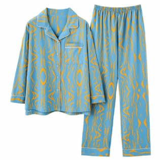 Damepyjamas Langærmede Bomuldsdragter Casual Homewear