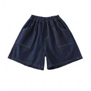 Dameshorts Topsømme Overdimensionerede Lommer Løse Casual Denim