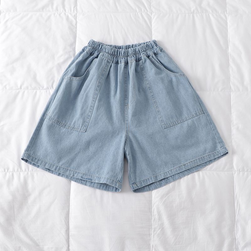 Dameshorts Topsømme Overdimensionerede Lommer Løse Casual Denim