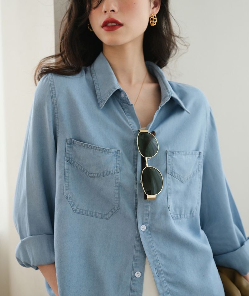 Denim Skjorte Dame Retro Temperament Toppe