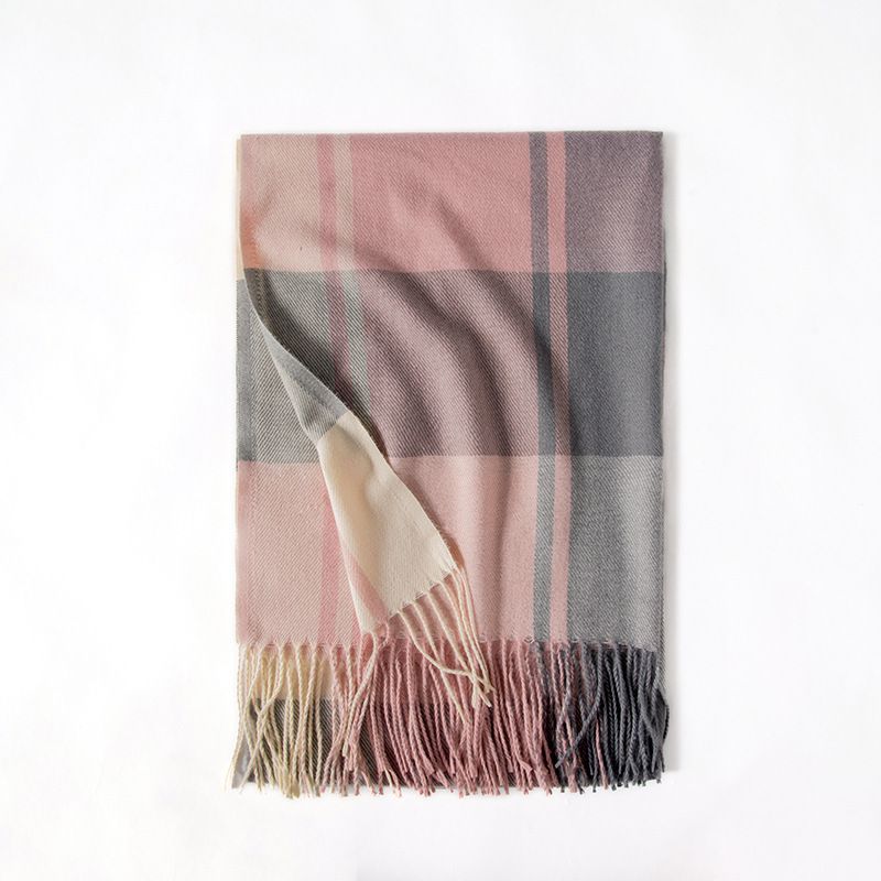 Deqing Siyue Plaid Cashmere Tørklæde 2023 Nyt Vintertørklæde Damesjal Fortykket Varmt Kvast