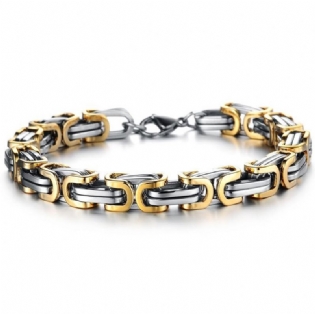 Dominerende Mode Trendy Mænds Titanium Stål Kejser Kæde Armbånd Rustfrit Firkantet Spænde