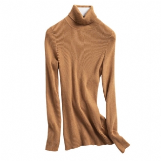 Efterår Og Vinter Ny Stil Sweater Med Høj Revers Til Kvinder Selvdyrkningstrøje Varm Pullover Strikket Skjorte