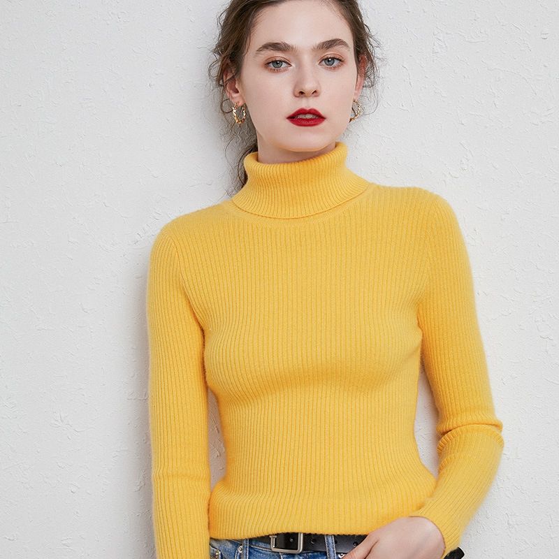 Efterår Og Vinter Ny Stil Sweater Med Høj Revers Til Kvinder Selvdyrkningstrøje Varm Pullover Strikket Skjorte