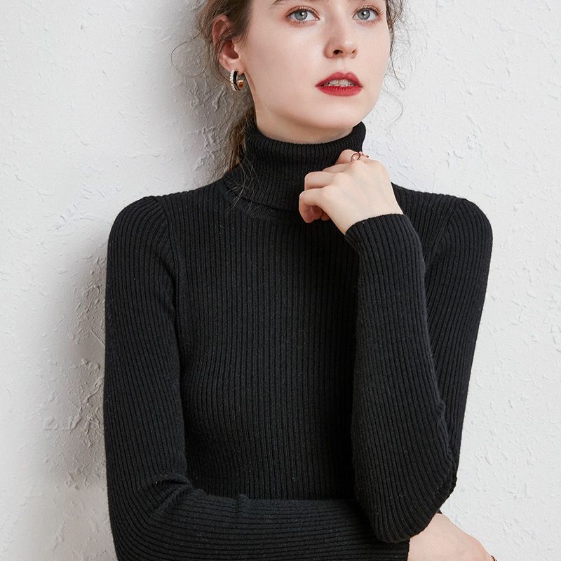 Efterår Og Vinter Ny Stil Sweater Med Høj Revers Til Kvinder Selvdyrkningstrøje Varm Pullover Strikket Skjorte