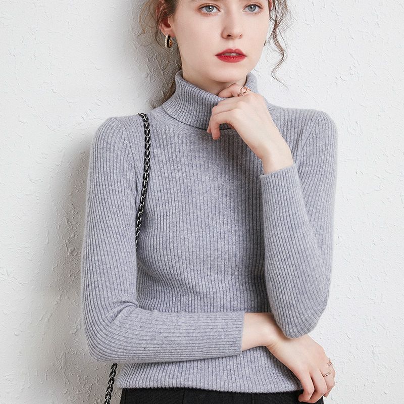 Efterår Og Vinter Ny Stil Sweater Med Høj Revers Til Kvinder Selvdyrkningstrøje Varm Pullover Strikket Skjorte