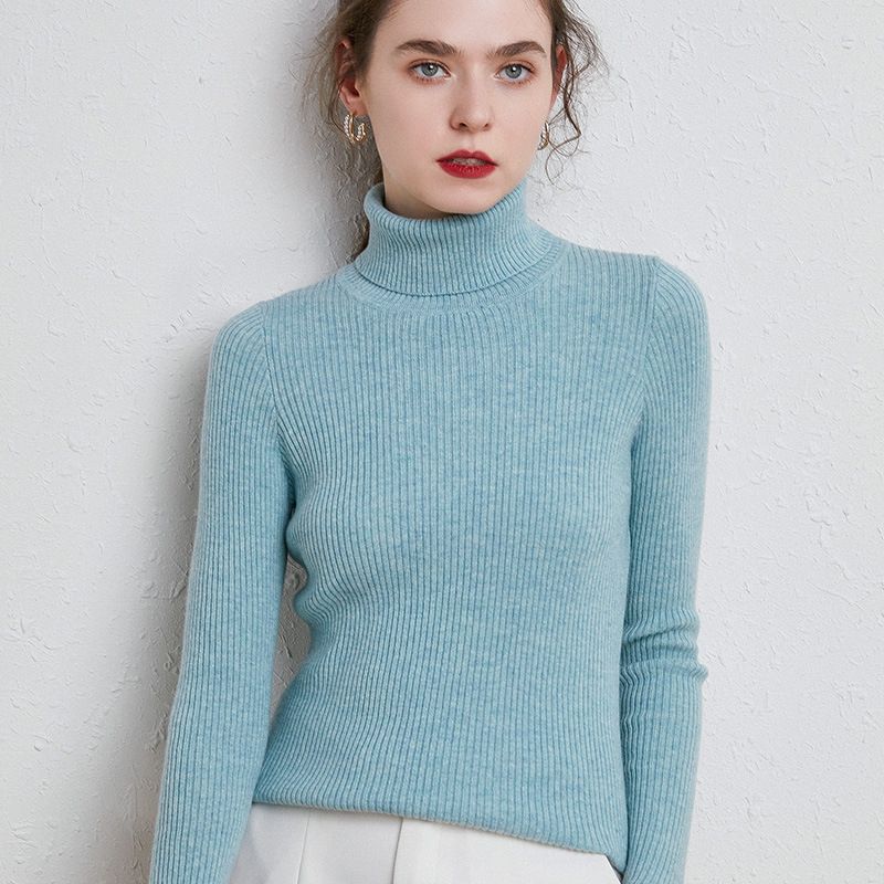 Efterår Og Vinter Ny Stil Sweater Med Høj Revers Til Kvinder Selvdyrkningstrøje Varm Pullover Strikket Skjorte