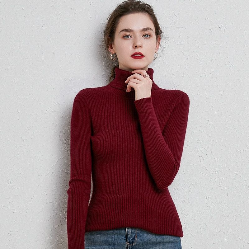 Efterår Og Vinter Ny Stil Sweater Med Høj Revers Til Kvinder Selvdyrkningstrøje Varm Pullover Strikket Skjorte