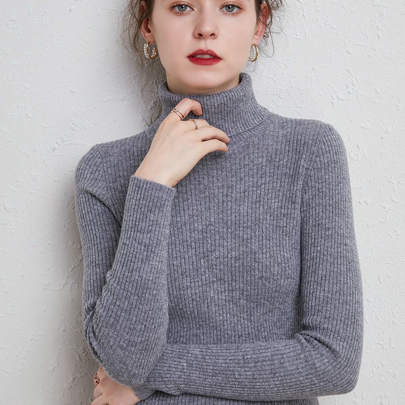 Efterår Og Vinter Ny Stil Sweater Med Høj Revers Til Kvinder Selvdyrkningstrøje Varm Pullover Strikket Skjorte