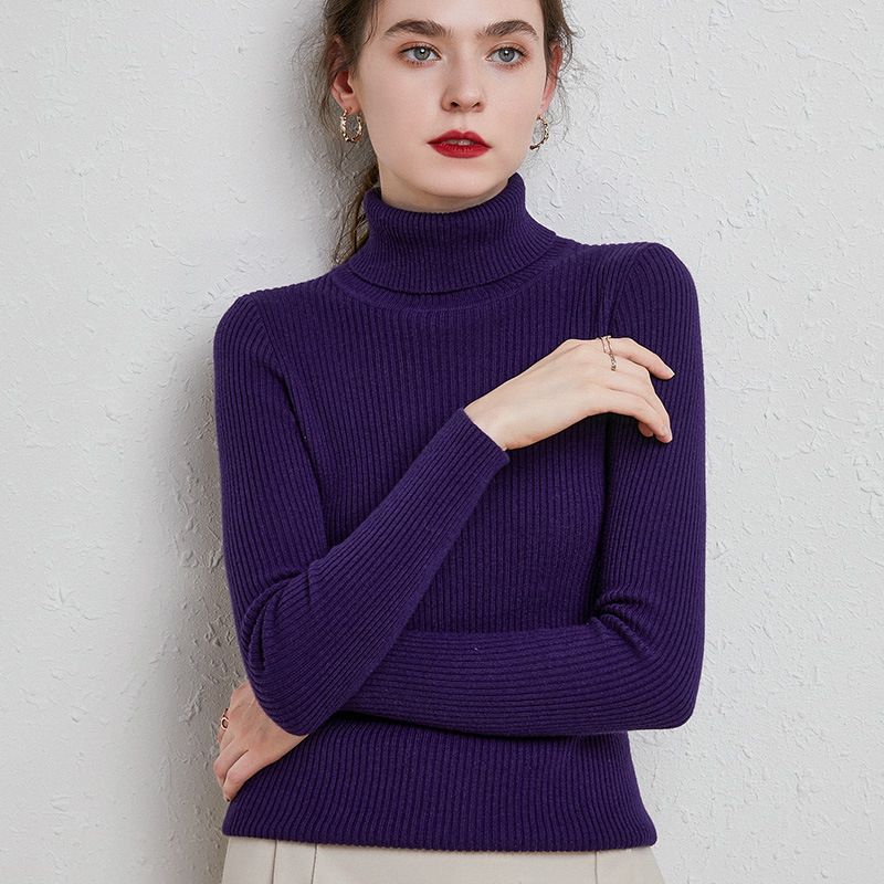 Efterår Og Vinter Ny Stil Sweater Med Høj Revers Til Kvinder Selvdyrkningstrøje Varm Pullover Strikket Skjorte